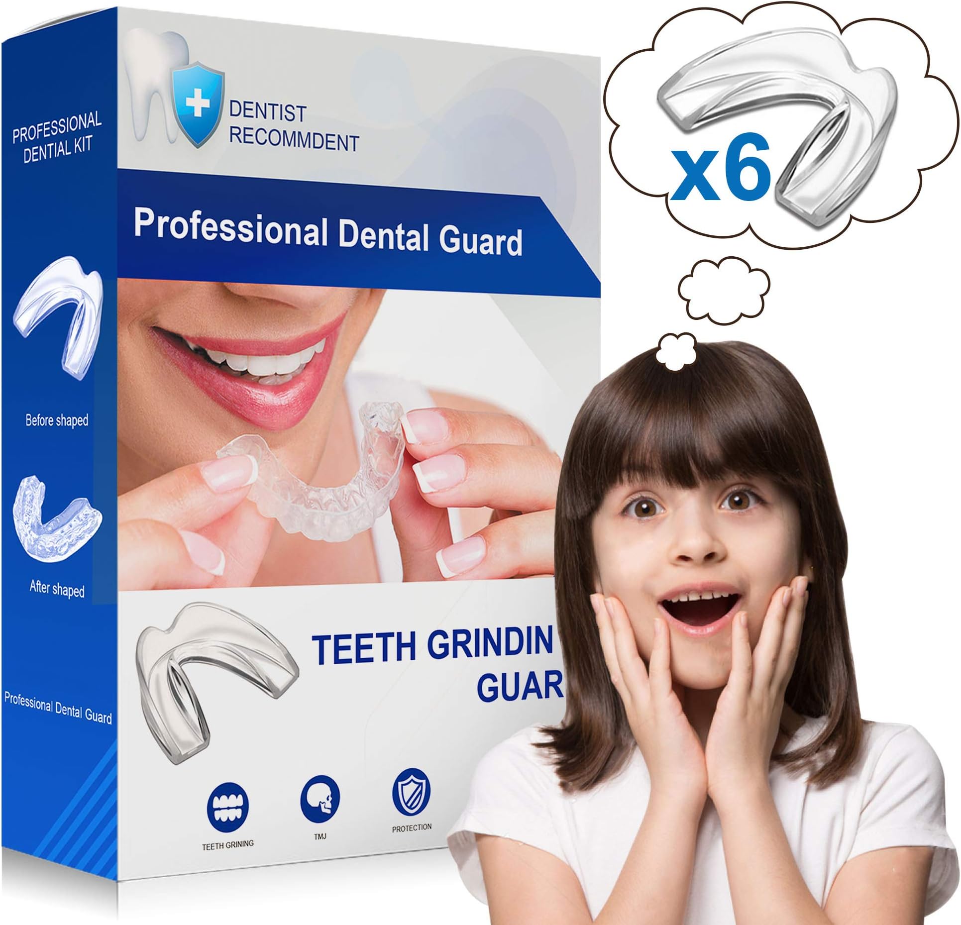 4 Pack Kids Mouth Guard for Grinding Teeth, Night Sleep