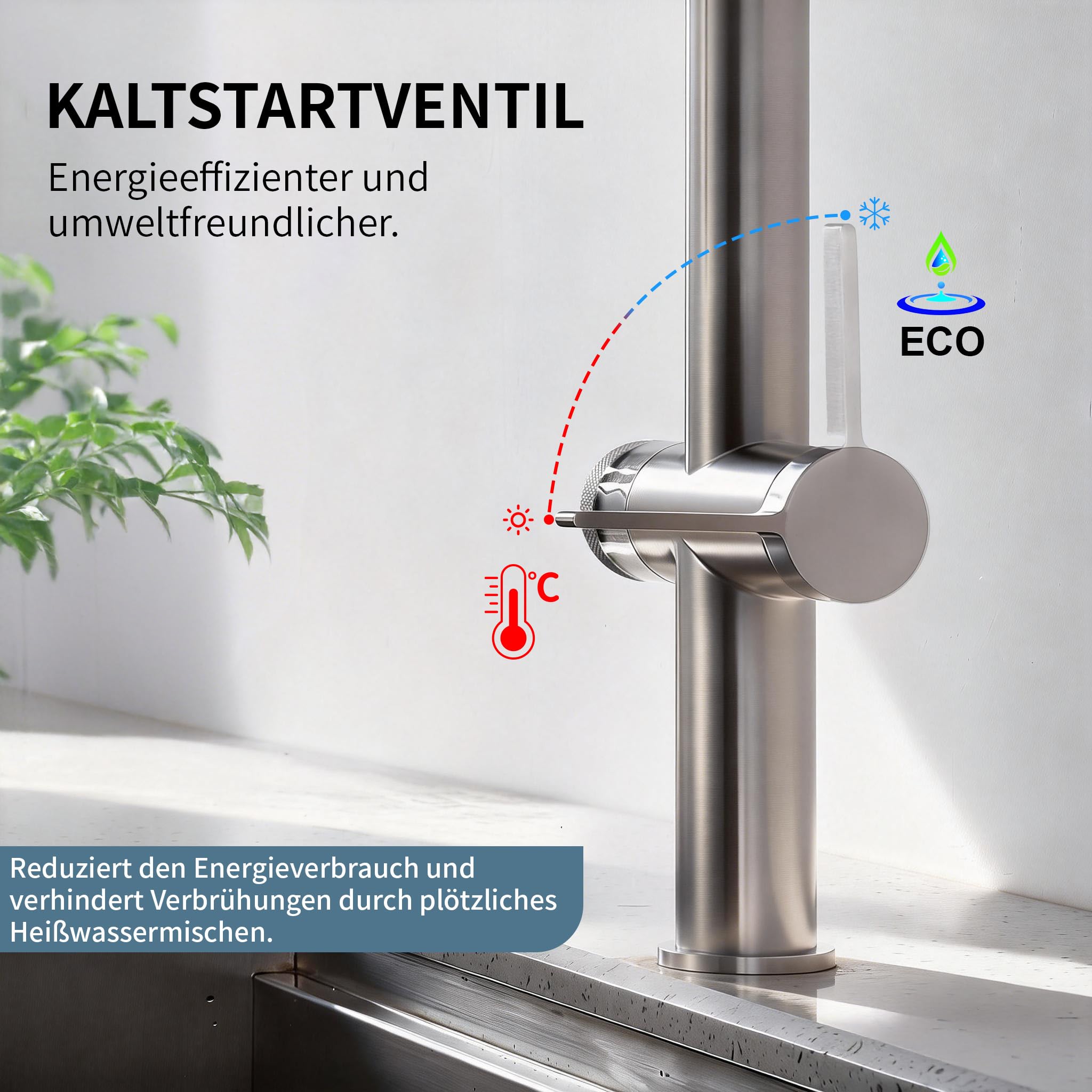 HOMELODY Wasserhahn Küche mit Filter, Hoher Bogen Küchenarmatur mit Ausziehbarer Brause, 360°Drehbar 2 Sprühfunktionen, Magnetrückstellung Mischbatterie Spültischarmatur Küchenarmaturen Chrom/Schwarz