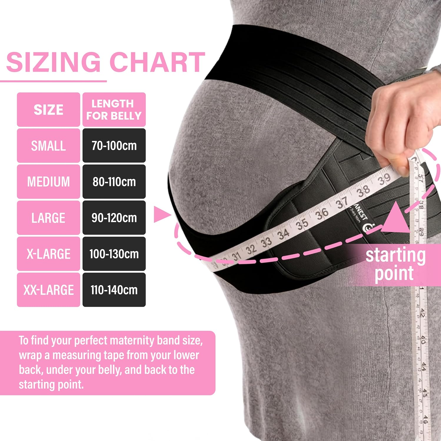 Maternity Support Belt – Adjustable Pregnancy Belly Band for Back, Hip & Pelvic Support | Prenatal & Postpartum Abdominal Binder for Lower Back Pain Relief & Belly Support (XX-Large)
