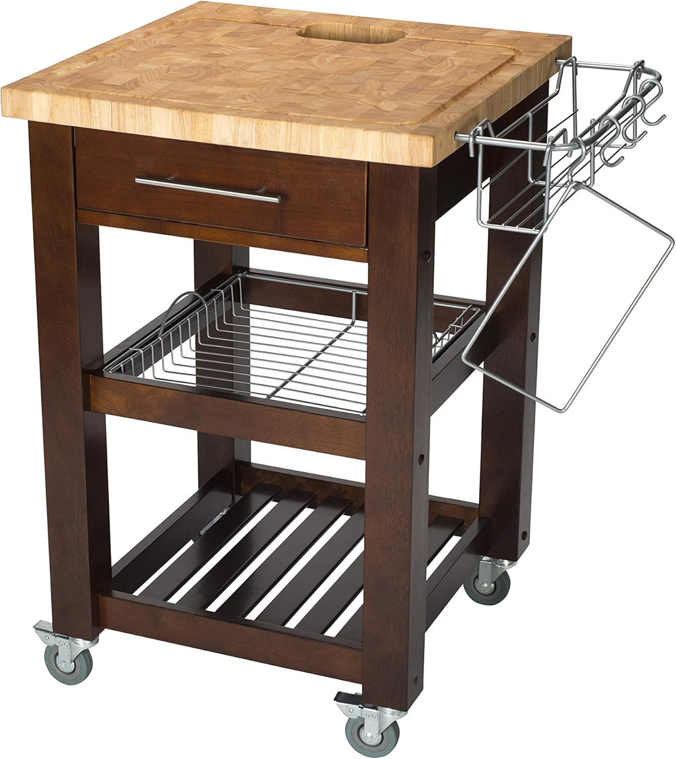 Chris & Chris JET1226 Rolling Kitchen Island Food Prep