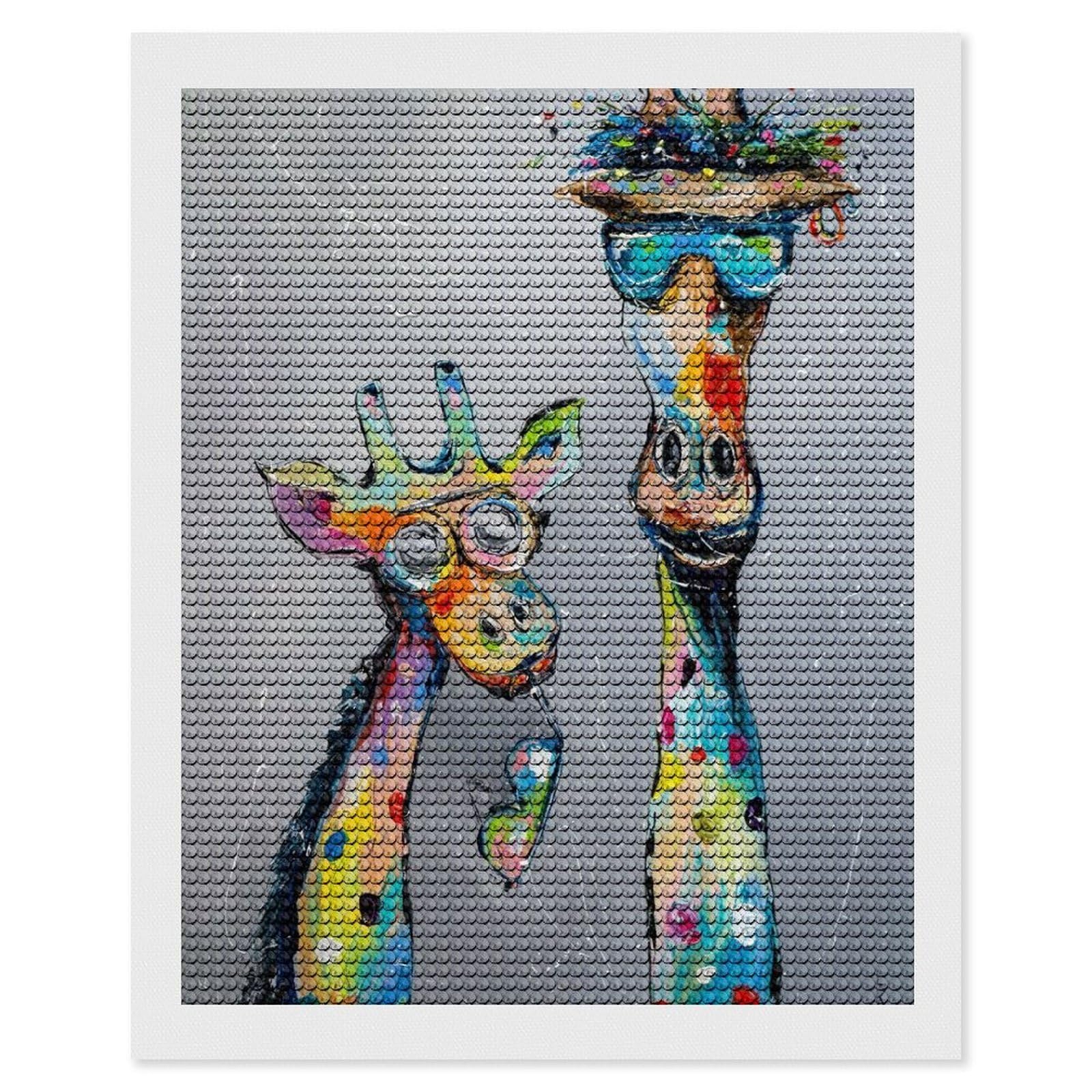 Junmoney We Love Sunglasses Diamond Art Canvas 16"x20", for Creative Relaxation, Simple to Start, Aesthetic Room Decor, Holiday Gift Idea