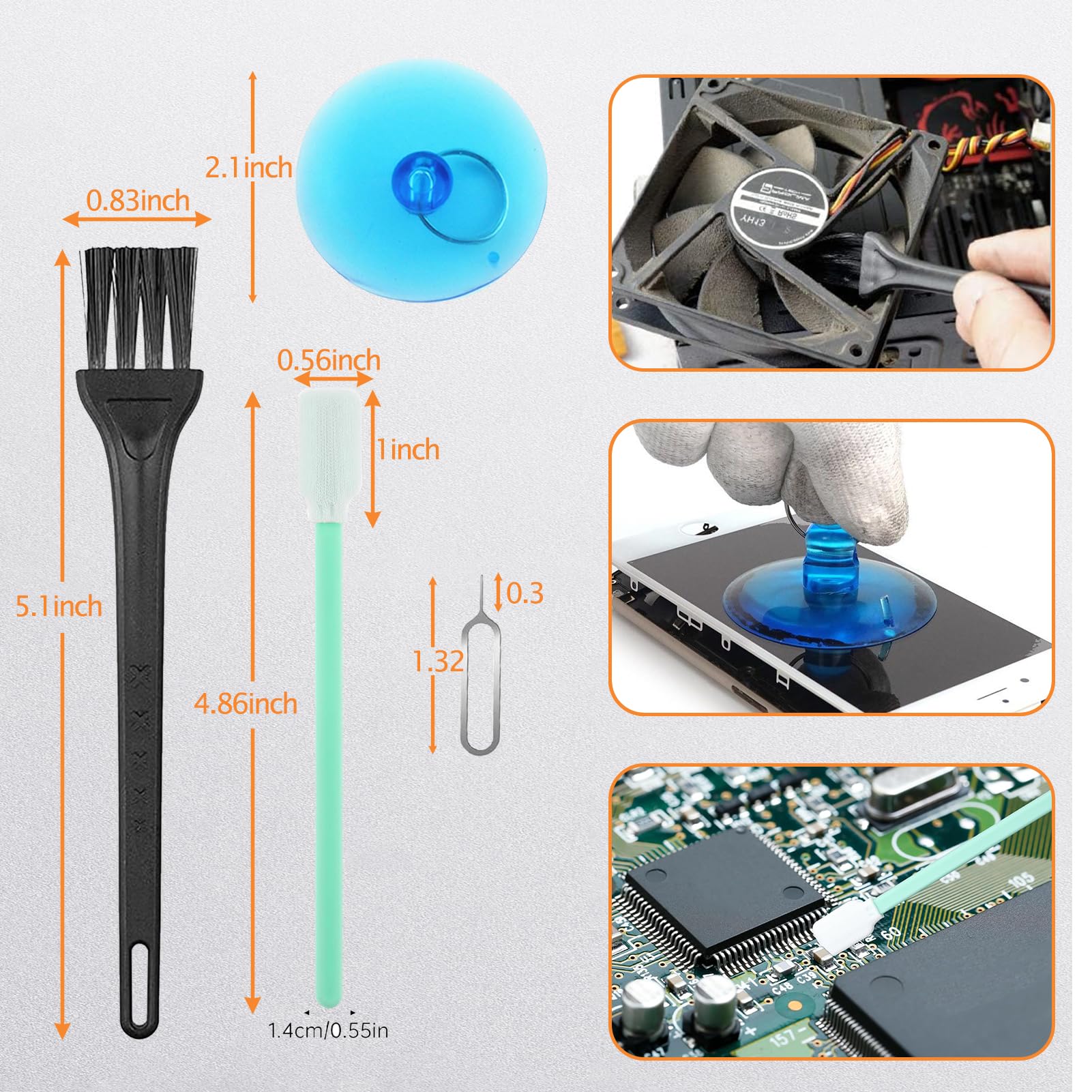 Zestaw precyzyjnych wkrętaków do serii iPhone i szkieł zegarków, Ph000, Y000, Pentalobe P2, Spudger, pęseta, szczotka do czyszczenia i przyssawka z naparstkiem na kartę SIM, do naprawy i wymiany