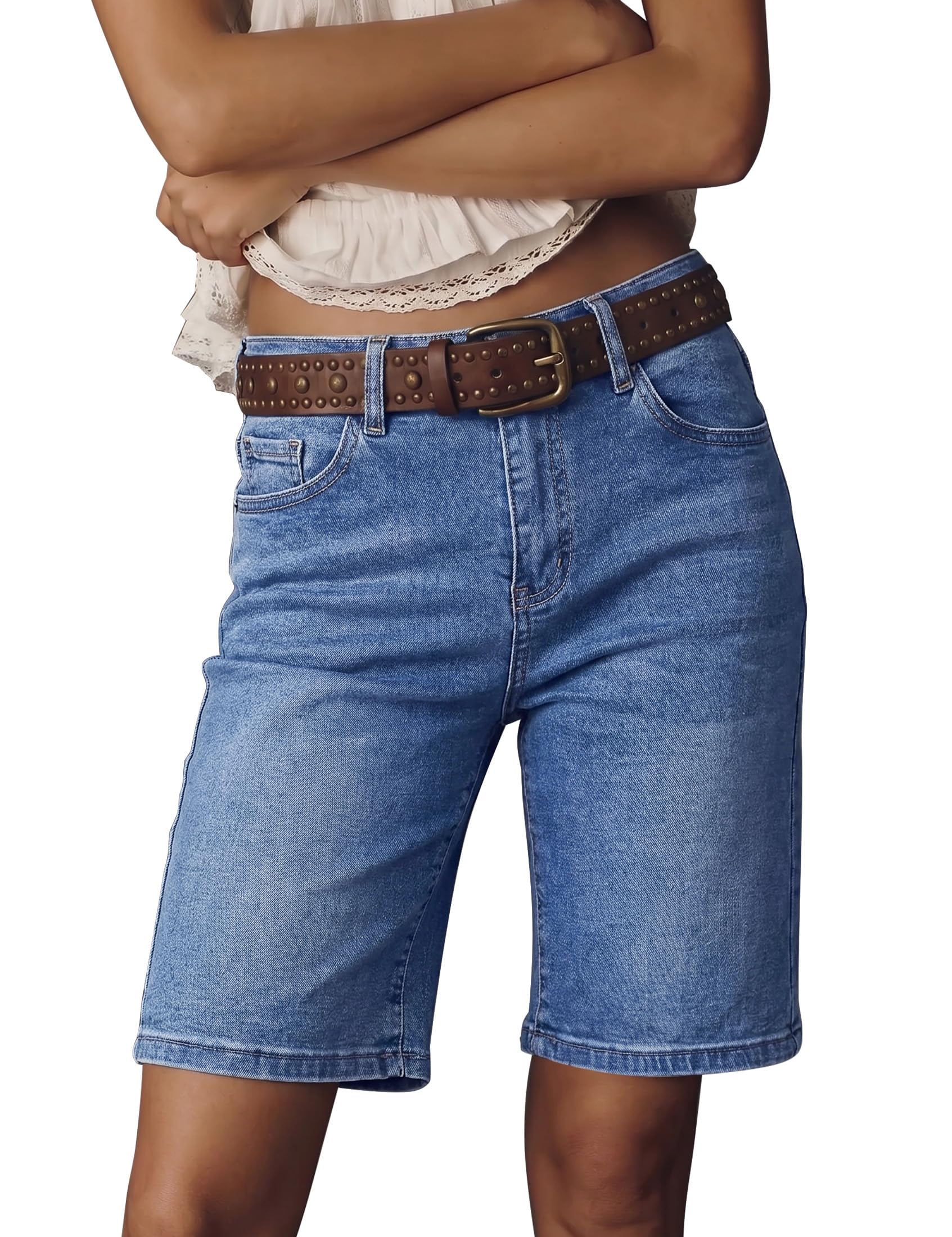 luvamia Bermuda Jean Shorts