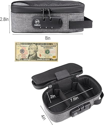 Miniatura 8 de FIREDOG Funda a prueba de olores con cerradura, a prueba de olores, bolsa para almacenamiento de viajes (gris, 8 x 4 x 2.75 pulgadas)