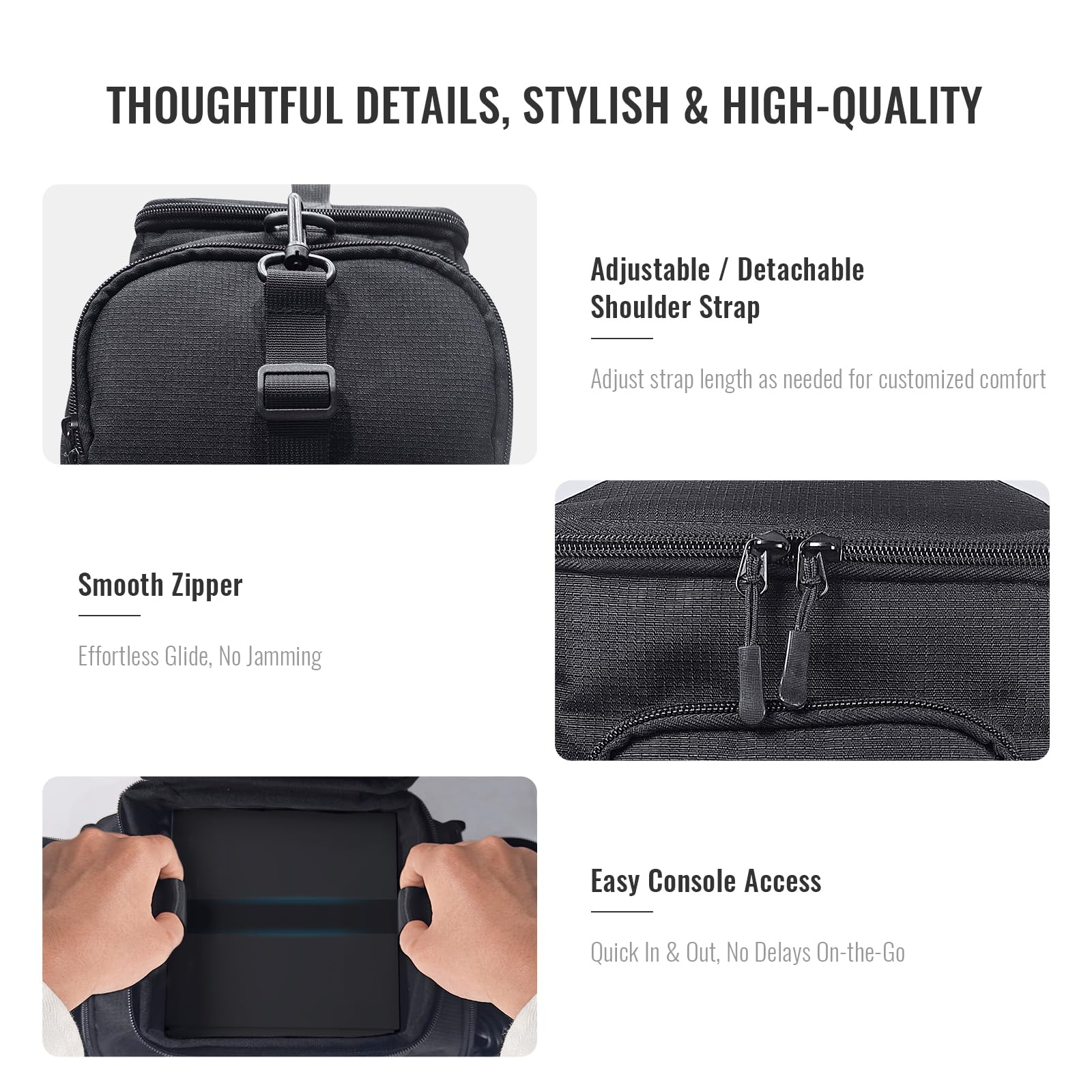 Custodia da viaggio compatibile con macchina a vapore e accessori, tasche multiple per controller, HDD portatile, cavi e altro, poliestere impermeabile con protezione imbottita