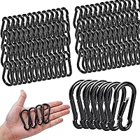 Vista 10 de Paquete de 30 mosquetones resistentes, ganchos de resorte grandes de 4 pulgadas a granel, mosquetones negros galvanizados de 3/8 pulgadas
