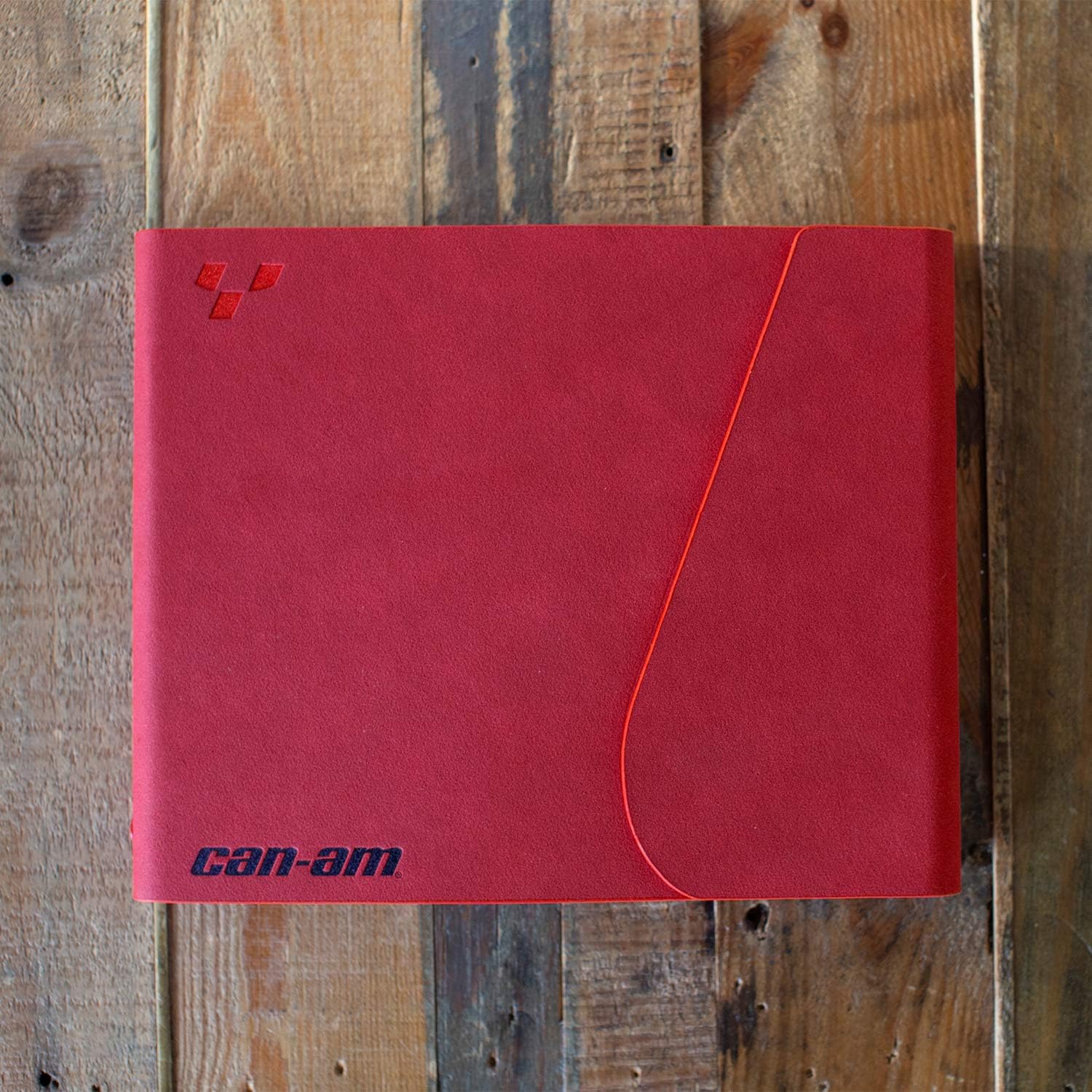 Can-Am On-Road PU Suede Notebook, 9.25" x 7.5", Red