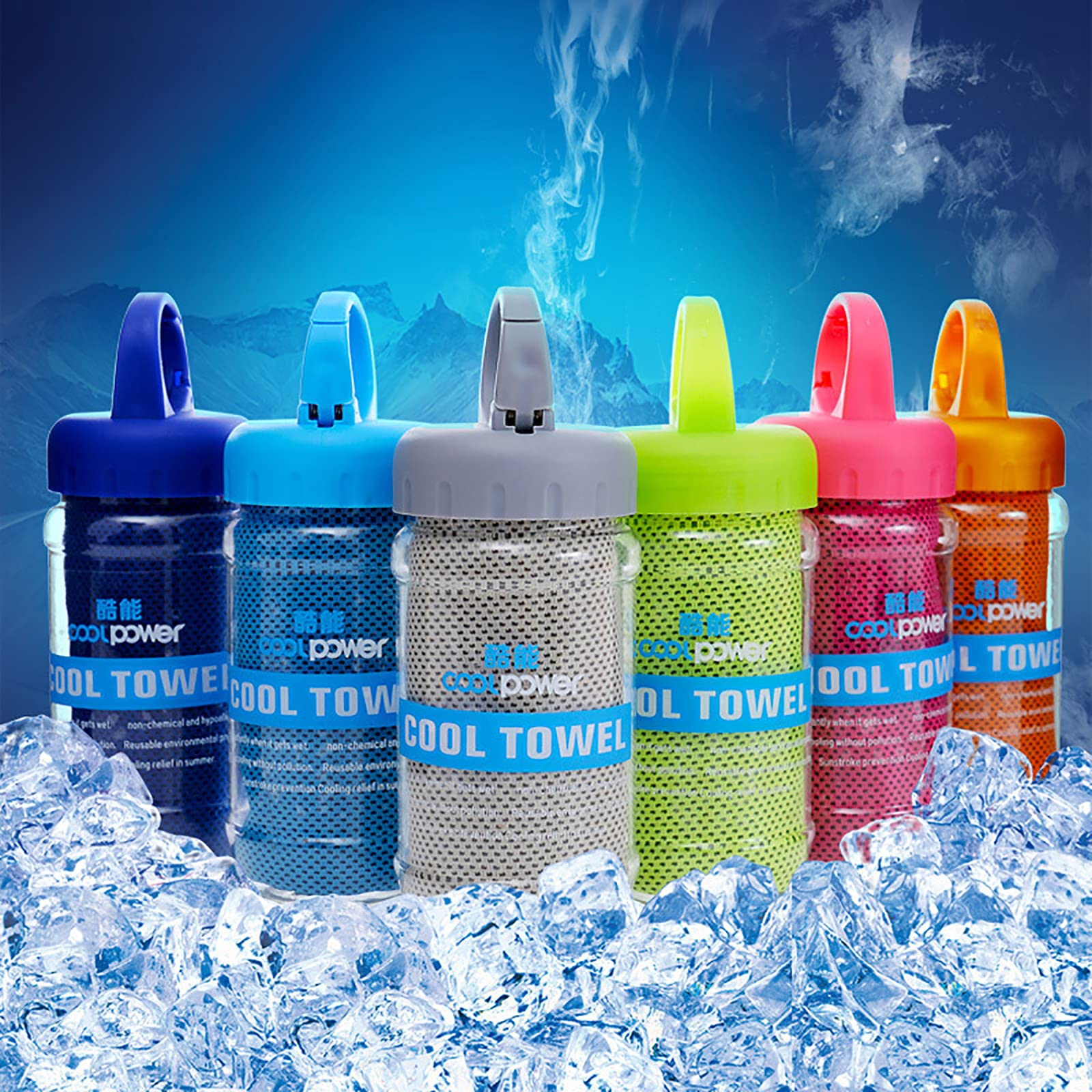 Lot de 6 Serviettes Rafraîchissantes Serviette de Glace Serviette d'Entraînement Serviette en Microfibre Douce Respirante Serviette Fraîche pour Sports Gym Yoga Course Camping Fitness Entraînement