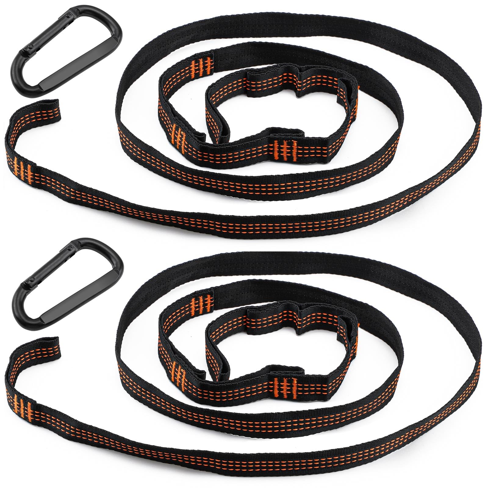 2pcs Hammock Straps, 2m Tree Swing Straps, Hammock Straps Maximum Load 200kg, Hanging Accessories for Camping Hammock for Garden Outdoor Travel Orange