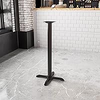 Vista 2 de Flash Furniture 22'' x 22'' Restaurant Table X-Base with 3'' Dia. Bar Height Column