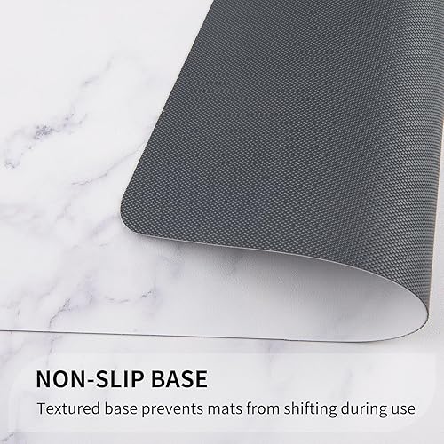 Miniatura 4 de QIYI Placemats Set of 6, 12x18 Inch Faux Leather Place Mats for Kitchen Dinning, Heat Resistant Anti Slip Table Mats, Waterproof Wipeable Washable