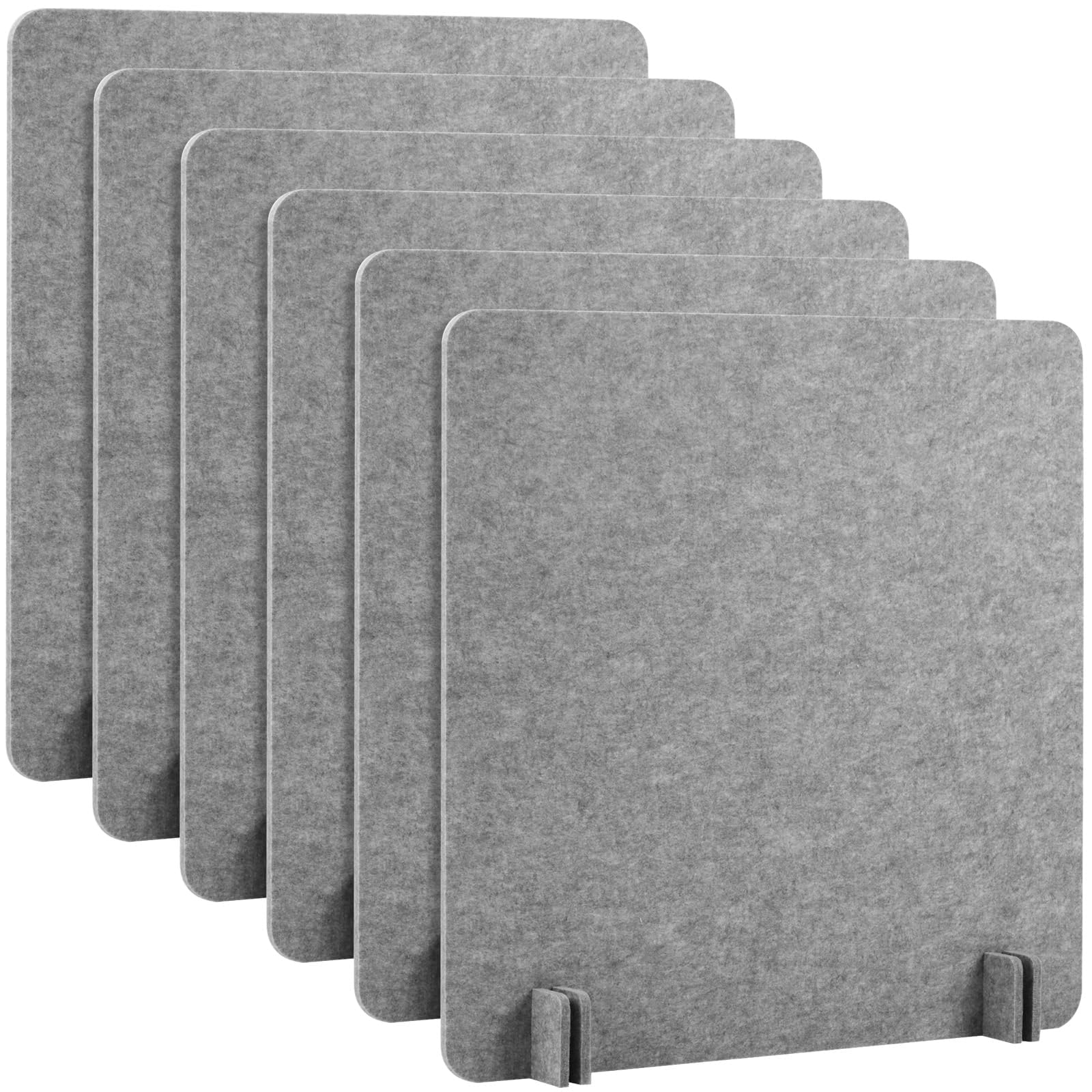 Akustische Schalldichte Schreibtisch-Trennwände, 6 Stück, 50 x 61 cm, Rauschunterdrückung, Trennwände für Büro & Schule, unabhängige graue Schreibtisch-Bildschirme (61 x 61 cm)