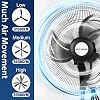 Ventilador de pedestal oscilante de alta velocidad BILT HARD 3900 CFM de 18 pulgadas, ventilador de pie metálico resistente de 3 velocidades con aspas de aluminio para uso comercial, residencial y garaje, eléctrico con cable UL 3