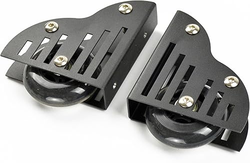 Miniatura 4 de DIYHD Carril deslizante de hardware de escalera rodante de 8 pies,Rodillo superior,Rueda de piso con freno