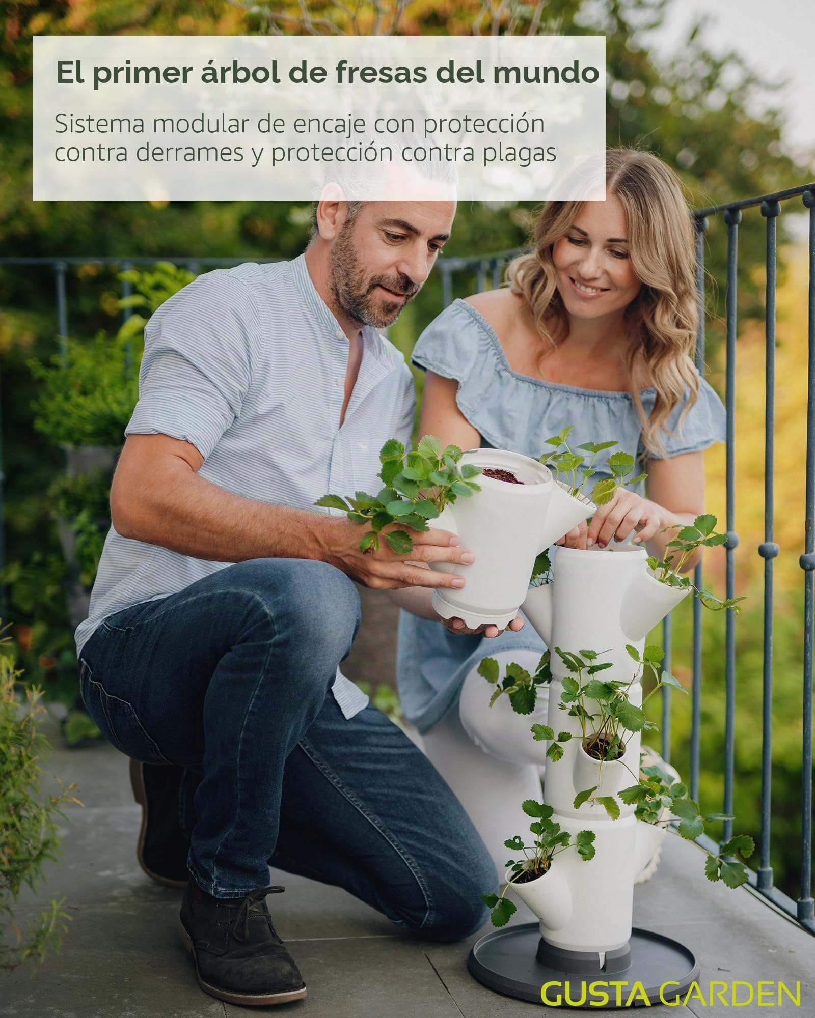 Sissi - Maceta/maceta/torre/bancal para fresas - para balcón, jardín y terraza - Plantar fresas y hierbas