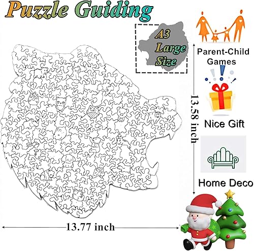 Miniatura 24 de Rompecabezas de madera para adultos, diseño único de animales de lobo zorro, rompecabezas mágico en forma de animales, el mejor regalo para adultos