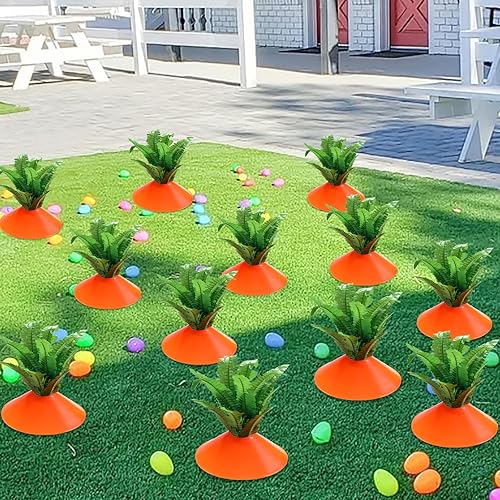 FestalMart Easter Decorations-12PCS DIY Carrot Garden Decorations -Outdoor Yard Carrots