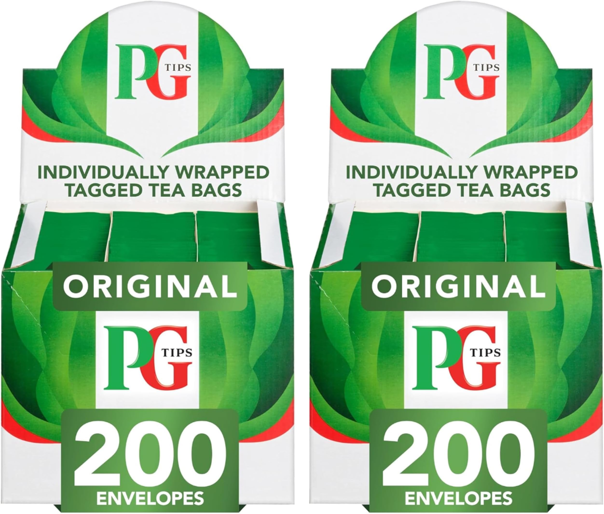 PG Tips Original Black Tea, Bulk Box, Refreshing Flavourful & Full-Bodied, Perfect Flavour Release, Individually Wrapped Teabags, 200 Teabags (2 Pack)