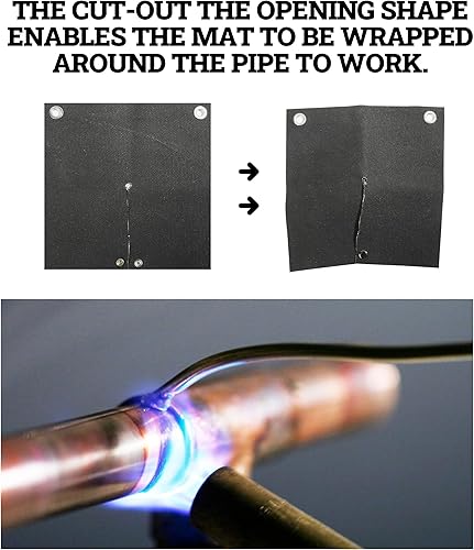 Miniatura 5 de Zlirfy Manta de soldadura, almohadilla de soldadura con escudo térmico, almohadilla protectora de llama de 12 x 12 pulgadas, antorcha de propano con