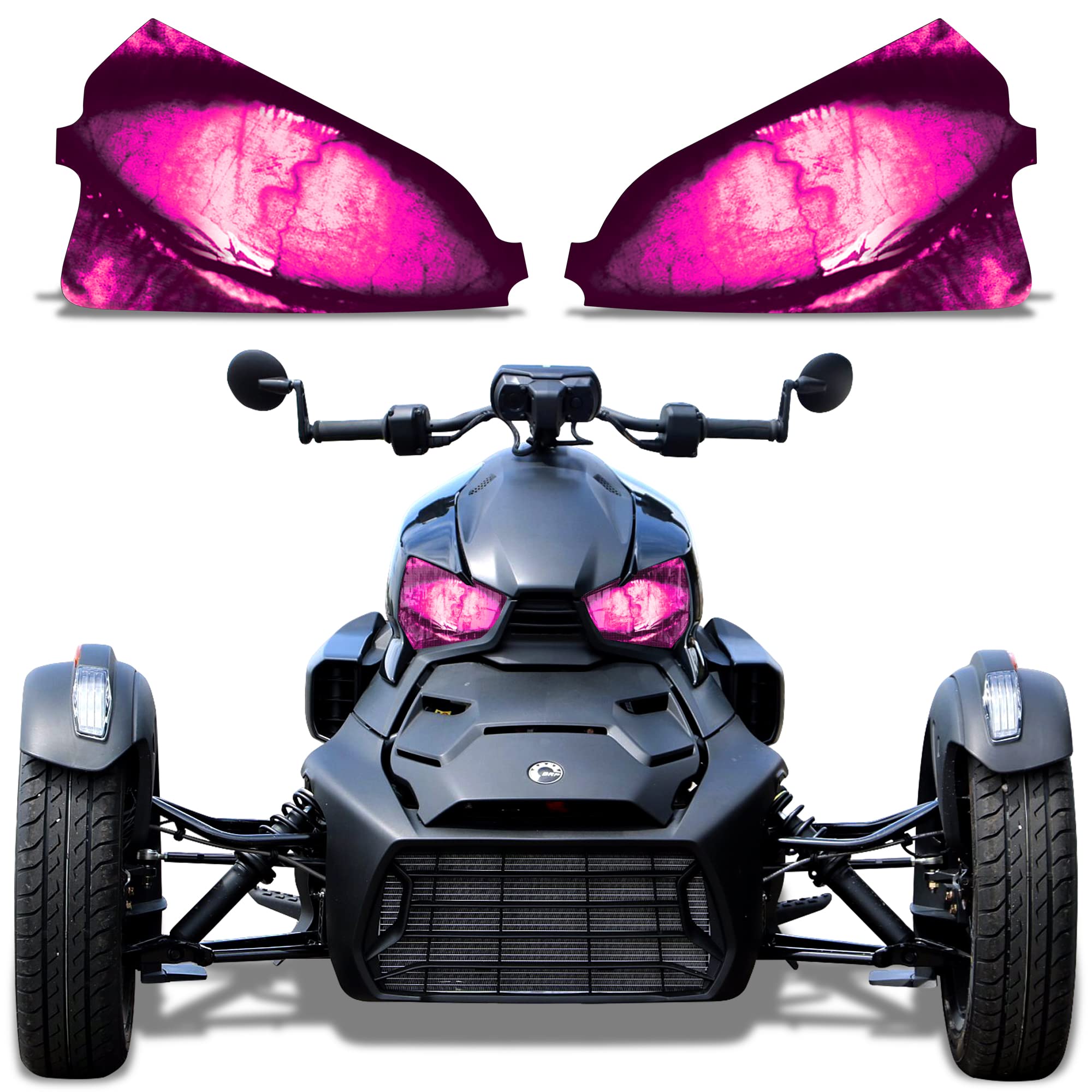AMR Racing Roadster Headlight Eye Graphics Decal Cover Compatible with Can-Am Ryker 2019-2022 - Corrupt Pink