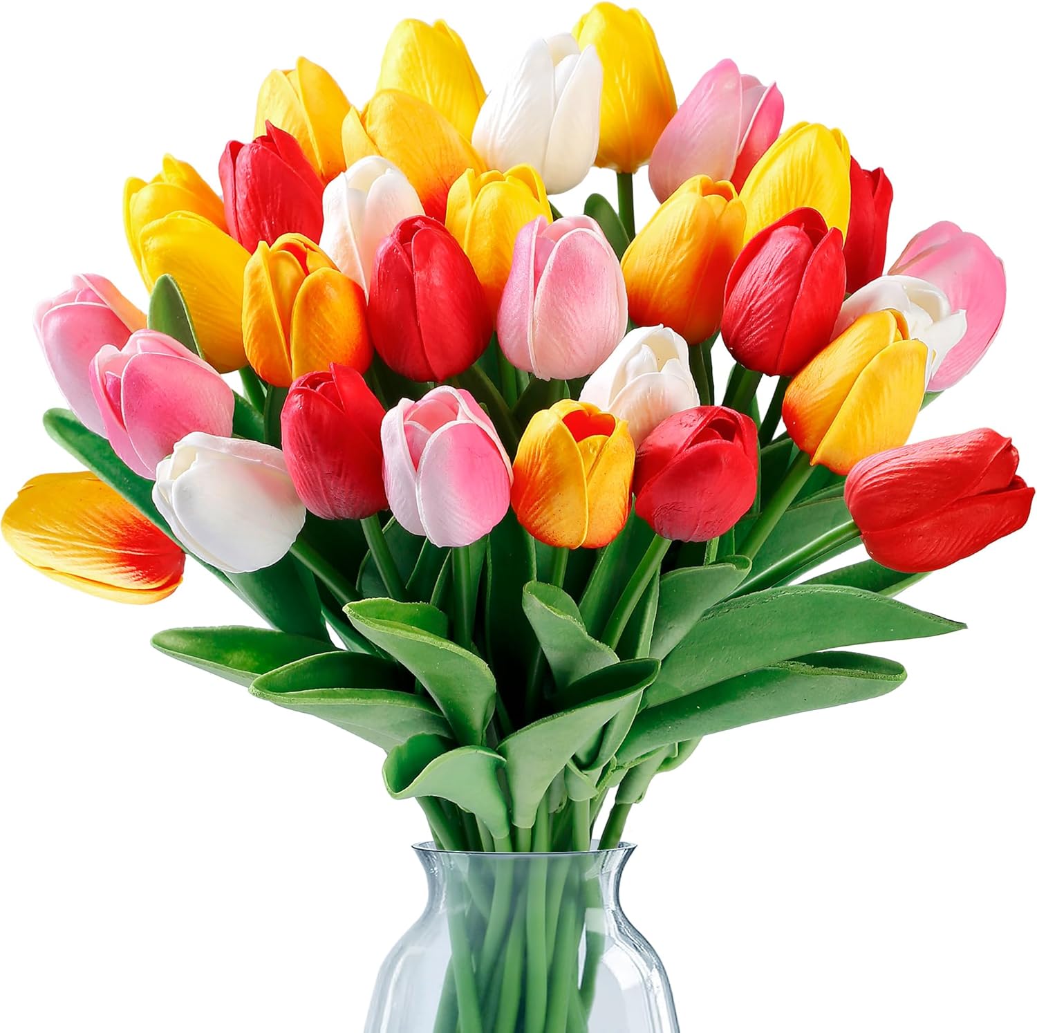 Sggvecsy 30 Pcs Fake Tulips Artificial...
