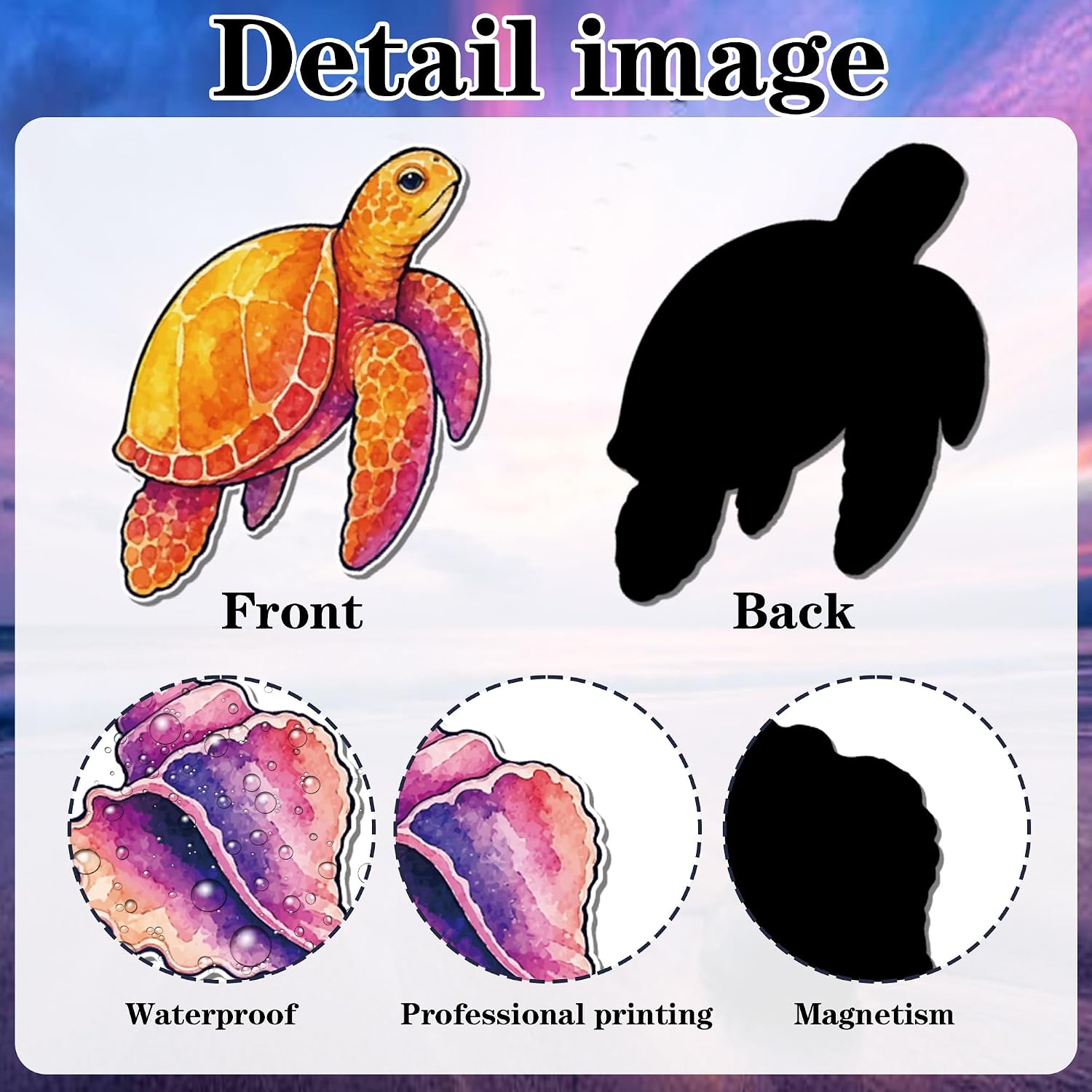Cute Turtle Cruise Door Magnets - 10Pcs Colorful Cartoon Turtle Ship Decor | Adorable Turtle Anchor Flip Flops Reusable Strong Magnetic Carnival Kids Family Party Home Kitchen Gift