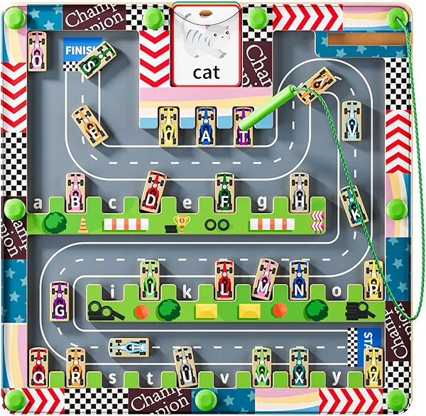 Magnetic Maze Montessori Toys – Toddler Toys & Kids Games Designed for Preschool Learning Activities, Enhancing Fine Motor Skills & Cognitive Growth, 34567 Year Old Girl Birthday Gift and Boys Car