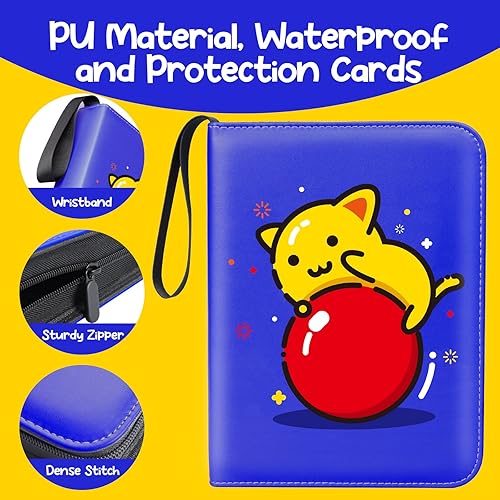 Miniatura 4 de Estuche coleccionable de 400 bolsillos para tarjetas coleccionables de Pokémon, TCG, CCG, fútbol, béisbol, azul marino