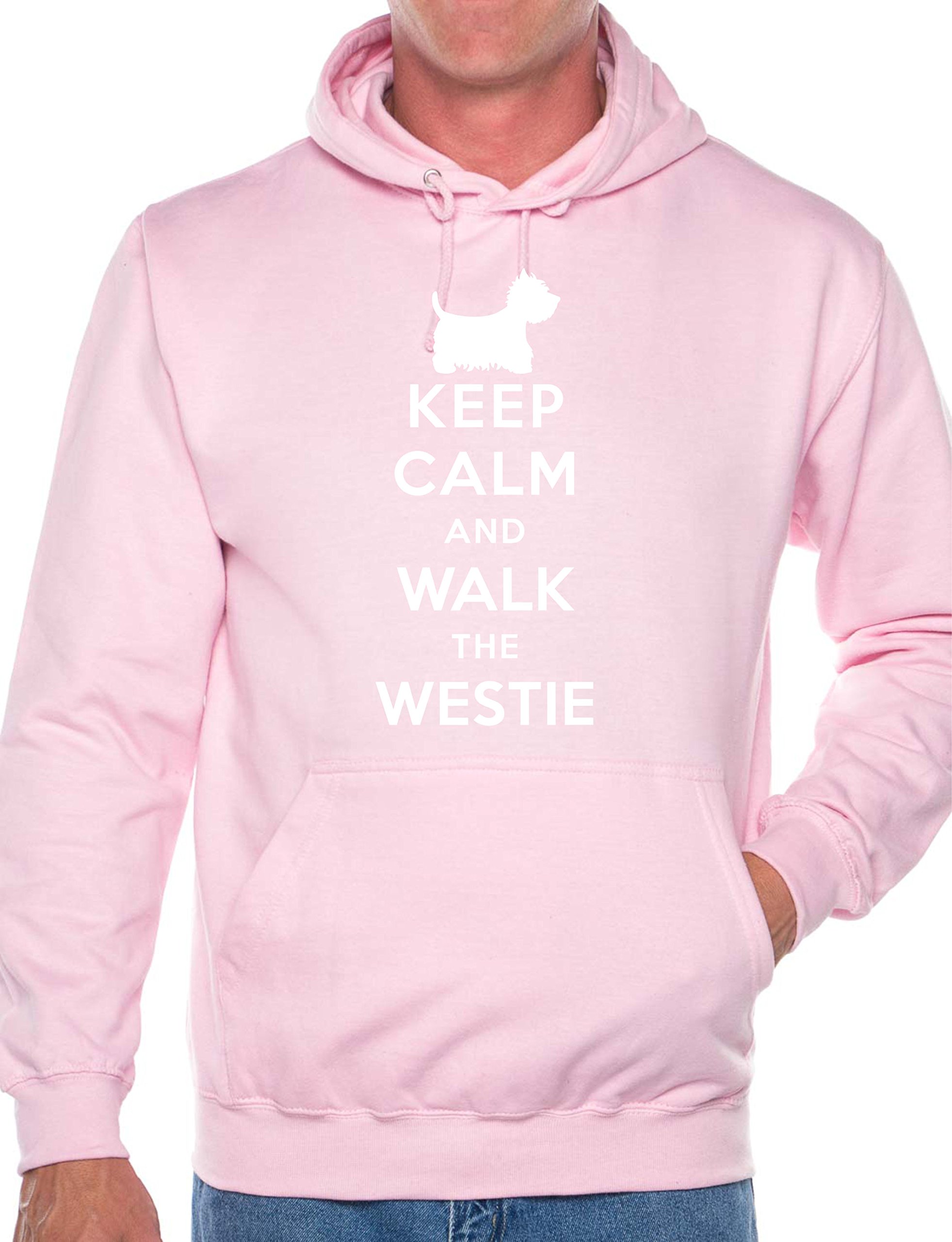 Print4u Unisex Pink Keep Calm Walk The Westie Dog Lovers Hoodie Medium