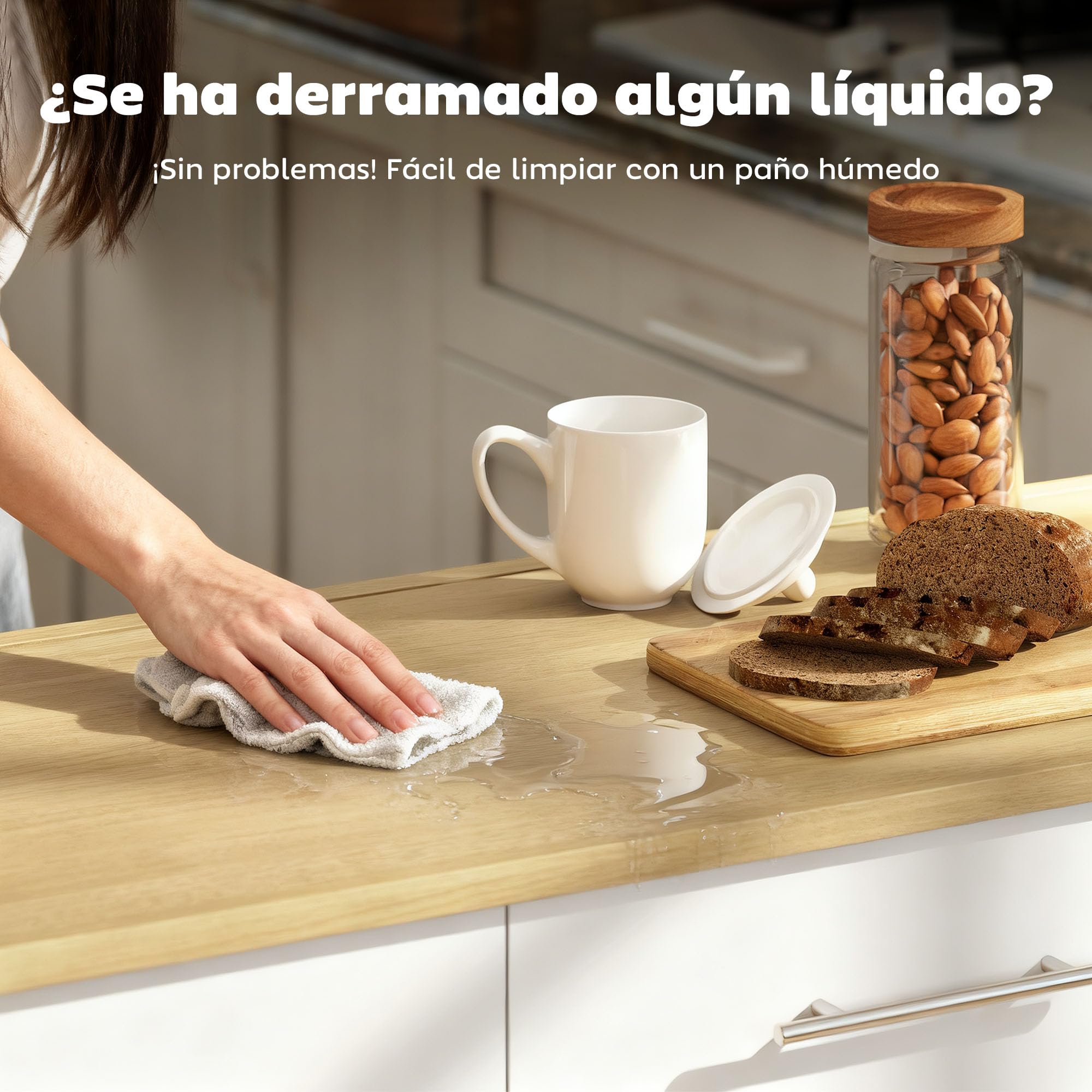 HOMCOM Isla de Cocina con Ruedas Encimera Plegable Carro de Cocina Blanco