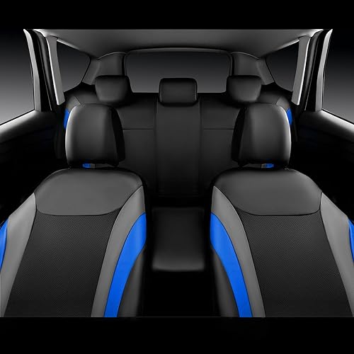 Miniatura 5 de CAR PASS Line Rider - Fundas de cuero para asiento de automóvil, ajuste universal al 95% de los automóviles, SUV, sedán, impermeables, duraderas,