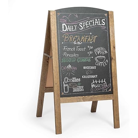 Ilyapa Rounded Top Folding A-Frame Sidewalk Chalkboard Sign