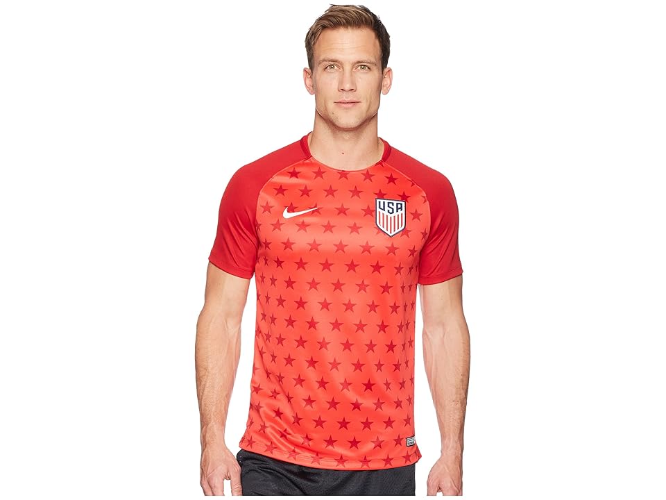 

Nike USA Dry SQD Top Short Sleeve 2 (Speed Red/Gym Red/White) Men's T Shirt