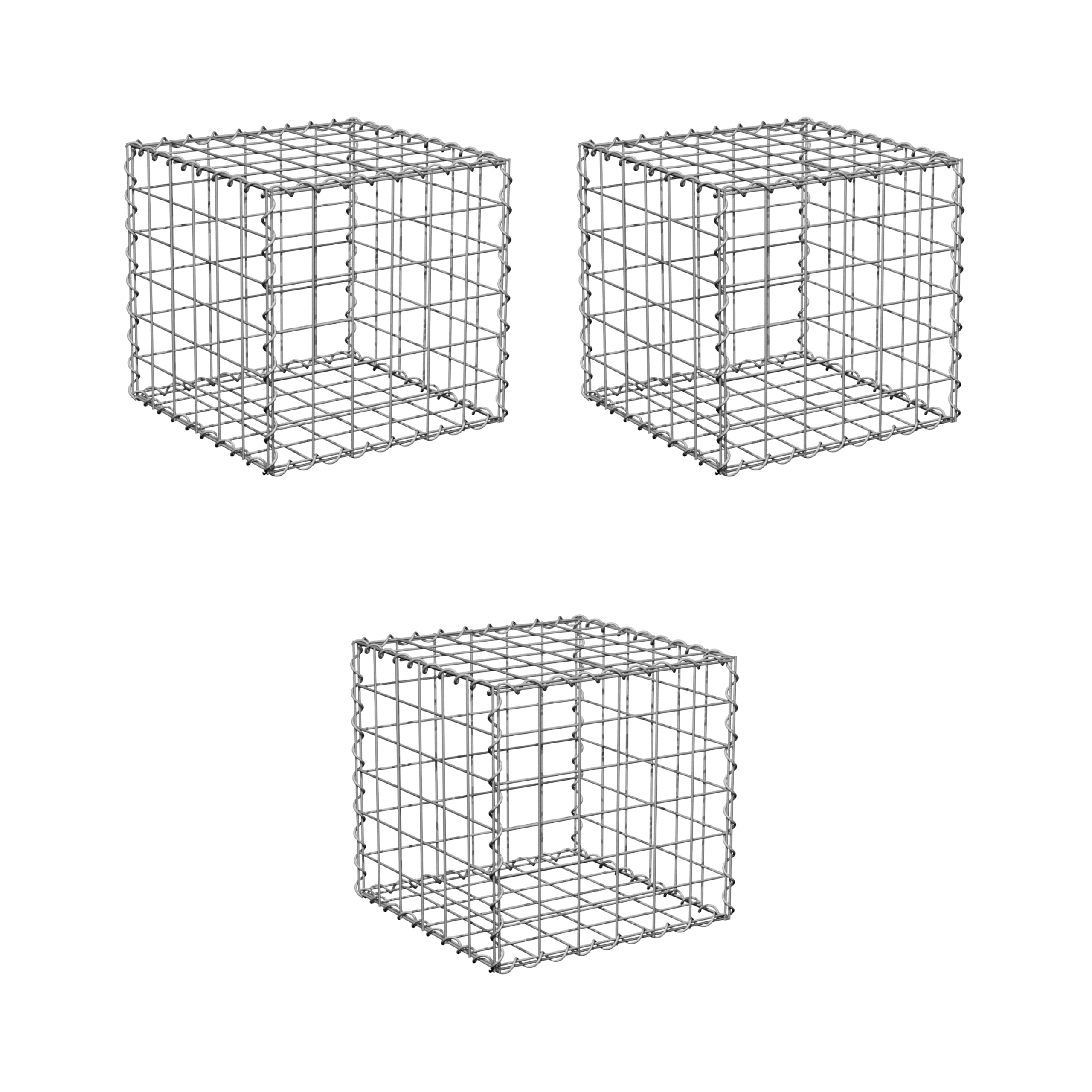 Suregreen Gabion Basket, Metal Gabion Cage for Retaining Walls, Garden Landscaping & Erosion Control | 300 x 300 x 300mm | 50 x 50mm Holes | 10 Gauge Heavy Duty GALFAN Galvanised Steel Wire | 3 Pack