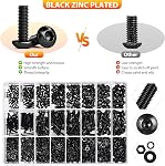1705 Pieces Hex Button Head Machine Screw Assortment Kit M2 M3 M4 M5 Metric Bolt and Nut with Lock and Flat Washers, 10.9 Alloy Steel Cap Screw Set with Wrench