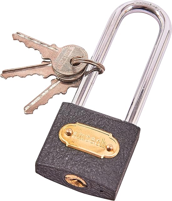 Amtech T0600C 38mm Long Shackle Iron Padlock Black
