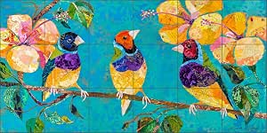 Two Hummingbirds at a Nest Tile Mural Kitchen Bathroom Backsplash Two Hummingbirds at a Nest Tile Mural Kitchen Bathroom Backsplash