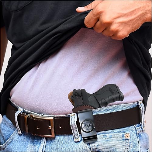 Miniatura 2 de PH - Funda de cuero genuino para pistola Walther PK380, funda de cuero táctica Iwb, funda de cuero oculta, cómoda apéndice de transporte diario,