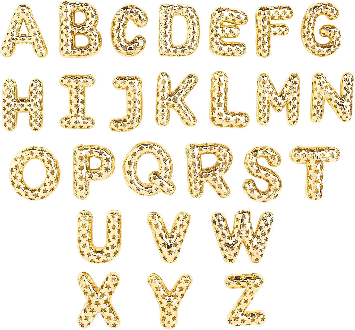 26 Pack Gold A-Z Alphabet Letters Charms Pendants for Jewelry Making DIY Necklace Bracelet