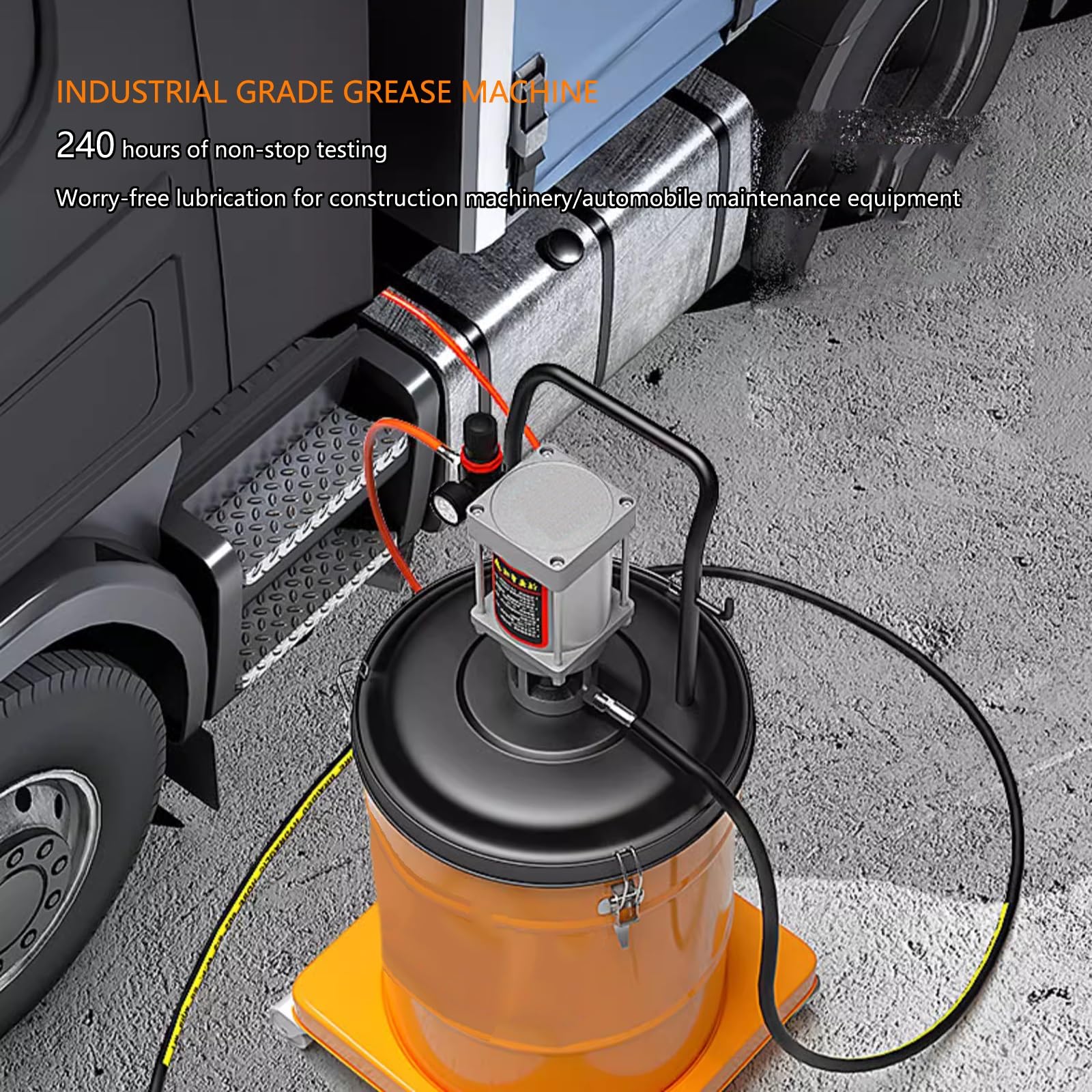 Bomba de grasa neumática, relación de presión 50:1, adecuada para uso automotriz, gran capacidad para cubo de 5 galones, lubricación de aceite de máquina herramienta