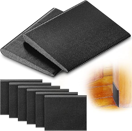 Jetec Sellos autoadhesivos de esquina de puerta de 6 piezas, tira de sellado de relleno de huecos, tapón de corrientes de aire, sello de esquina de