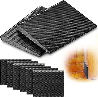 Jetec 6 Peices Self-Adhesive Door Corner Seals, Gap Filler Seal Strip Weather Stripping Draft Stopper Door Frame Seal Corner Foam for Weather Protection Isolation of Noise(Black)