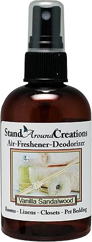 Spray concentrado para habitación/ropa de cama/desodorante de habitación/ambientador - 4 onzas líquidas - Aroma - Sándalo de vainilla: una hermosa