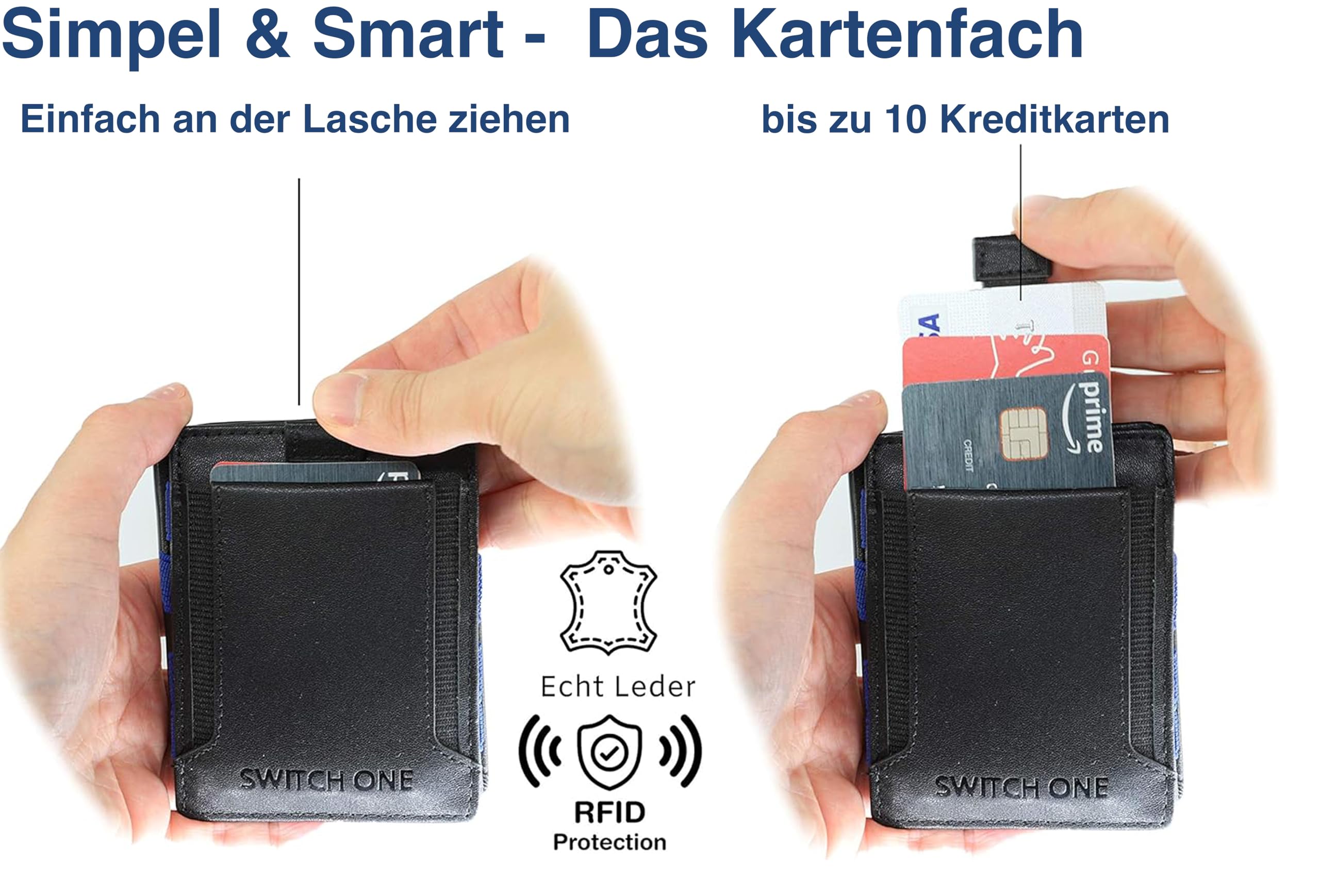Maverick Switch One Magic Wallet mit Münzfach – Echtleder Geldbörse für Herren & Damen | Karten, Scheine & Münzen in einem | RFID Schutz | Inkl. Geschenkbox