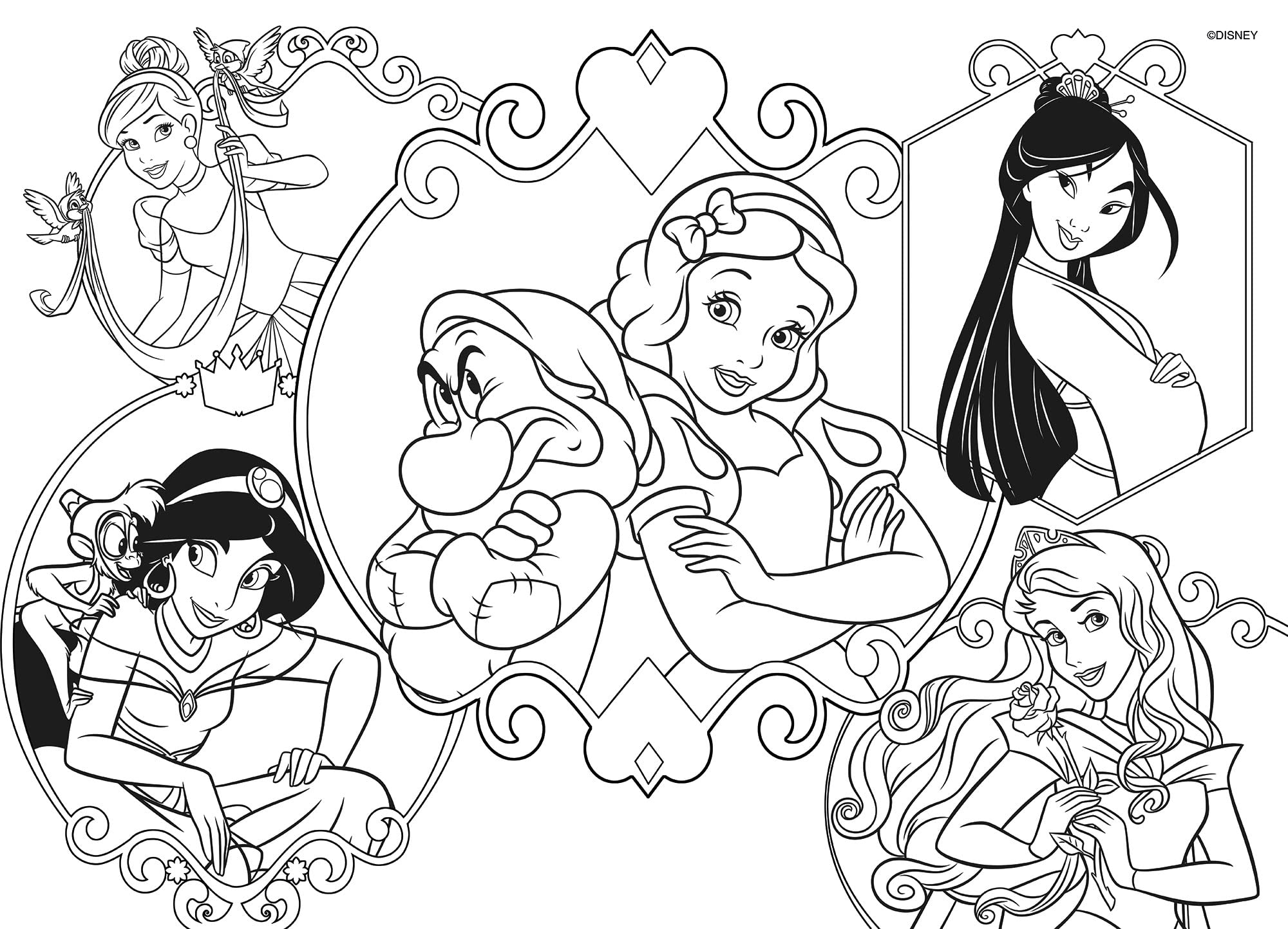 Lisciani Gry - Disney Puzzle Maxifloor 2 X 24 Princess, 91720