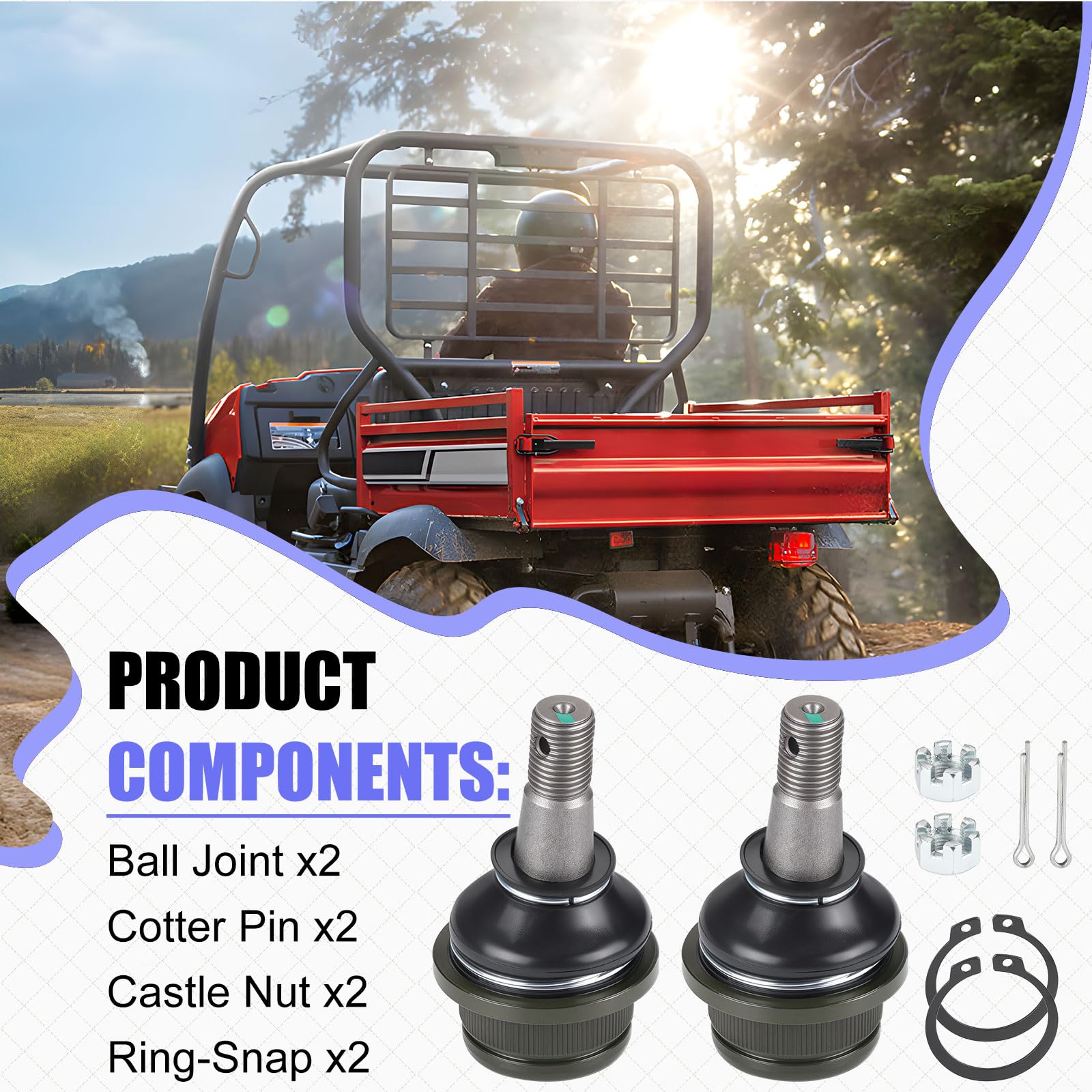 Amazon.com: 2Pcs Front Lower A Arm Ball Joint for Kawasaki