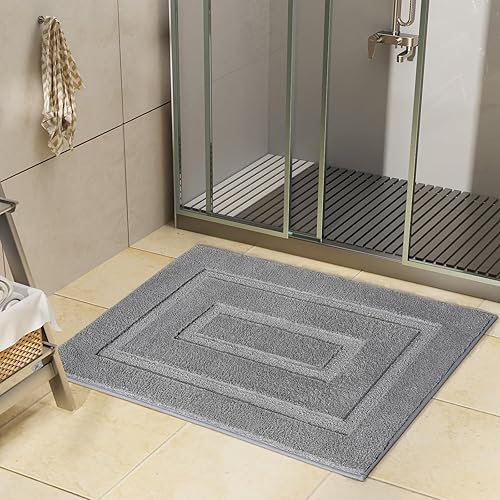 Miniatura 2 de HOMORE Alfombra de baño gris de 24 x 17 pulgadas, suave y absorbente, alfombra de baño pequeña, alfombra de baño lavable para baño, alfombras de