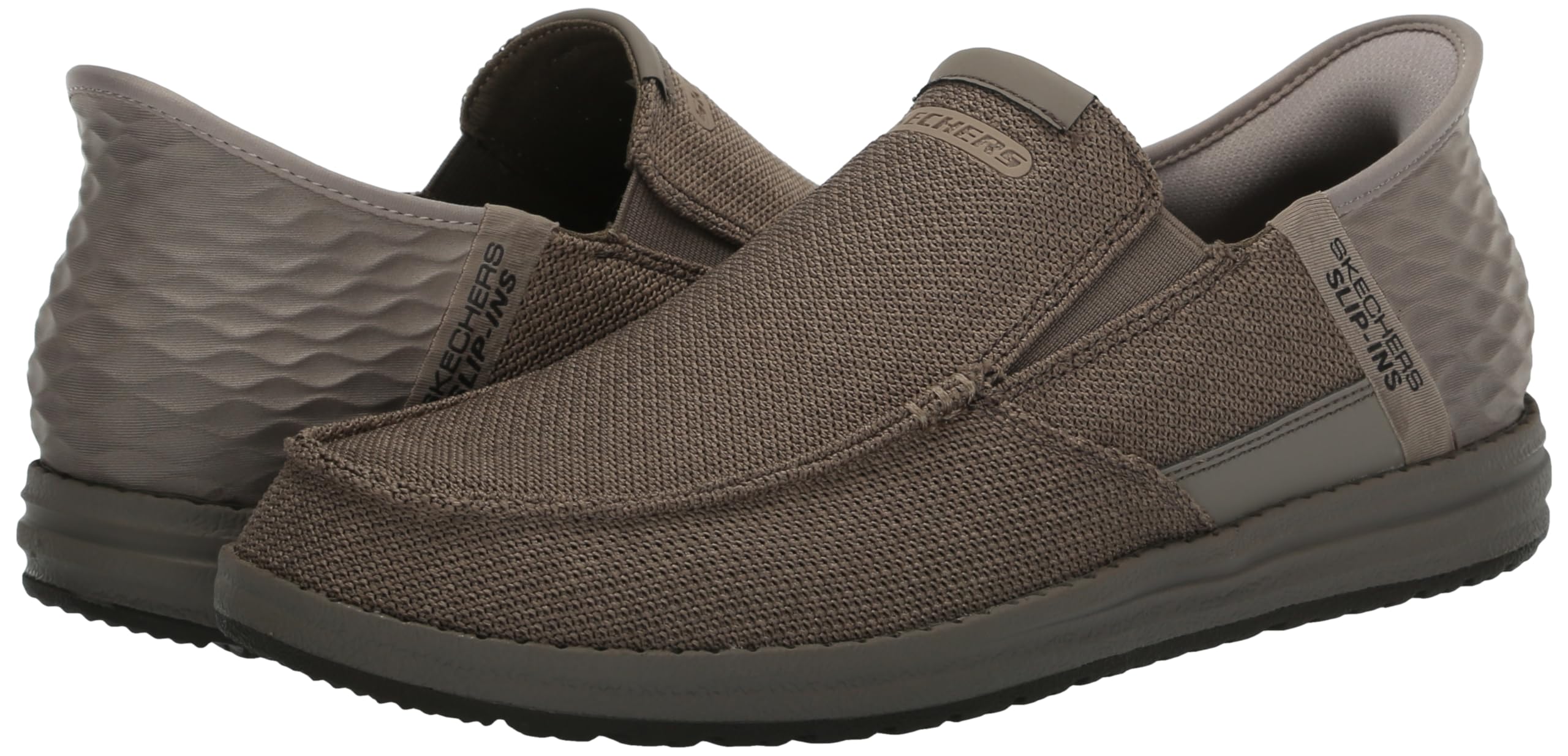 Skechers USA Men's Melson-Bentin Mokasyny wsuwane bez użycia rąk, BEŻOWY, 41.5 EU