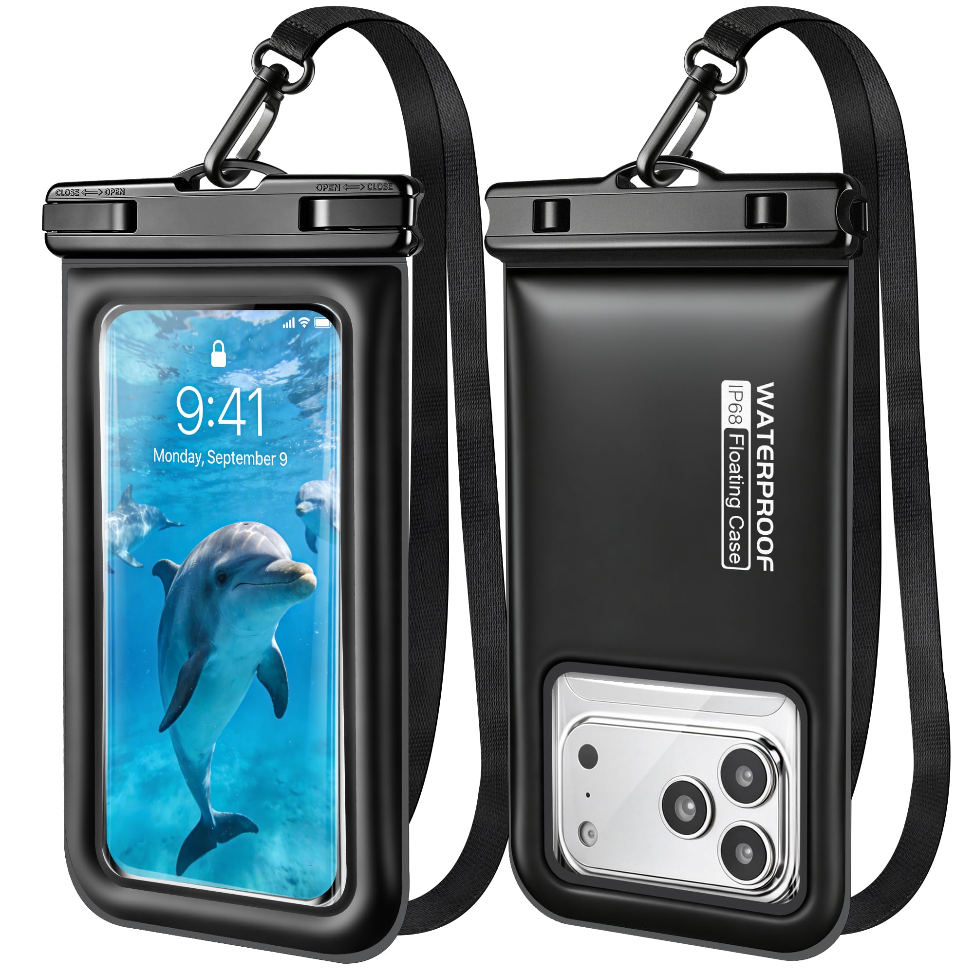 CITAMAMA Custodia Impermeabile Smartphone, 2 Pezzi IPX8 Galleggiante Cover Subacquea per Mare Spiaggia Piscina, Borsa Impermeabile per iPhone 17 16 15 14 Pro Max Samsung S26 S25 S24 Ultra, fino a 7"