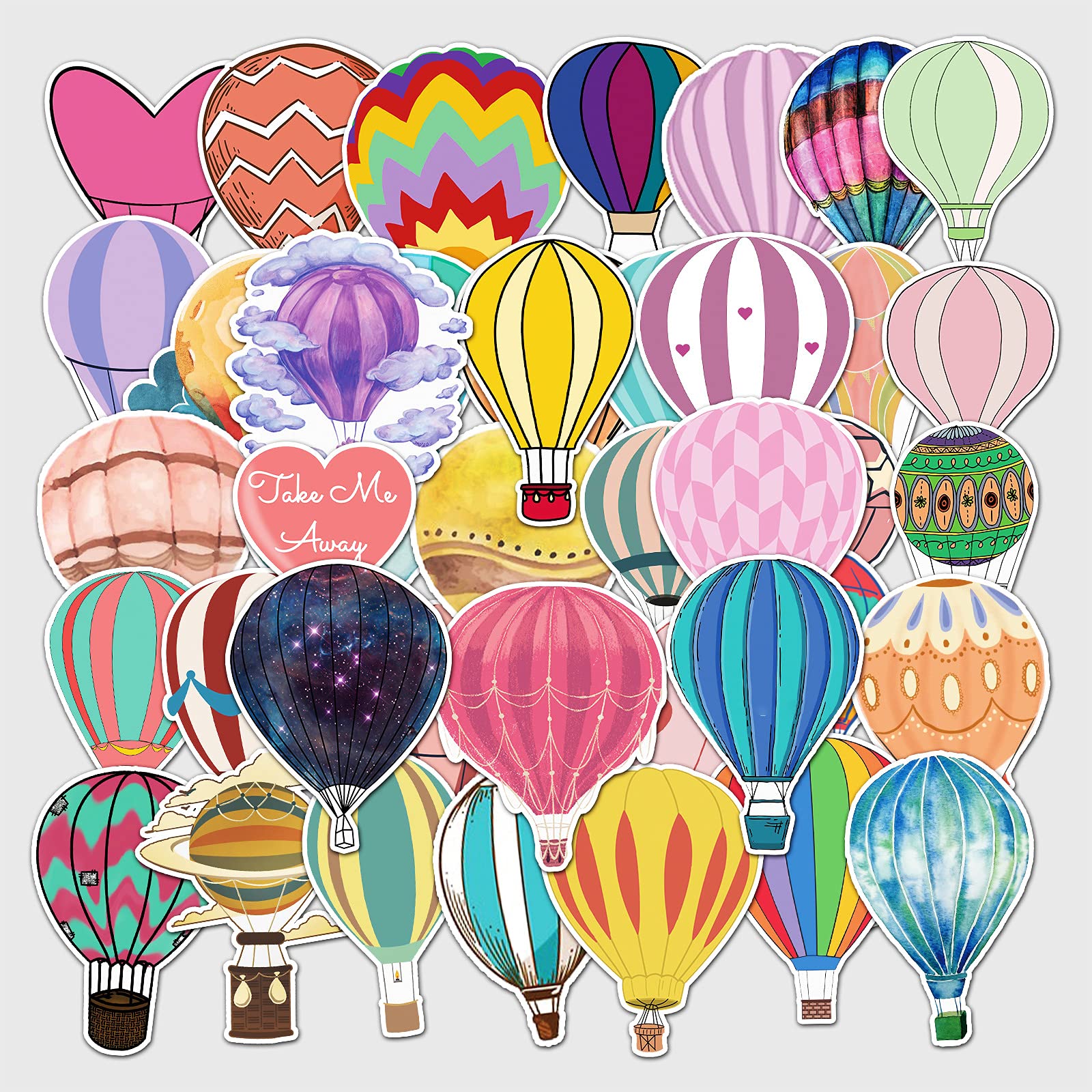 Buy 50 Pack Balloon Stickers Water Bottles Laptop Car Phone Guitar
